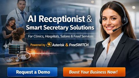 AI Receptionist &amp; Smart Secretary Systems Transforming Clinics, Hospitals, Salons, and Food Businesses with Voice AI +…