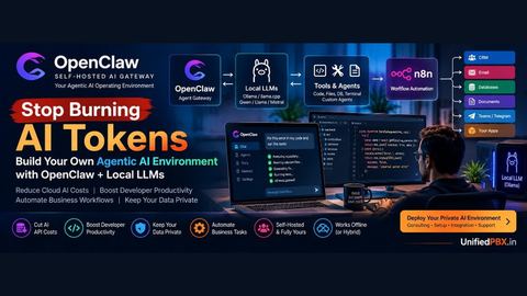 Stop Burning AI Tokens, OpenClaw self-hosted agent gateway with local LLMs, coding tools, and n8n workflow automation