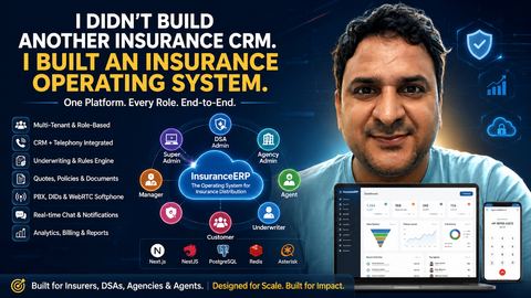 Why I designed an Insurance ERP as a multi-tenant operating system instead of another CRM.