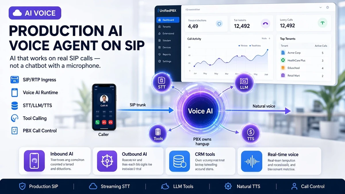 AI voice development on real SIP calls with STT, LLM and TTS