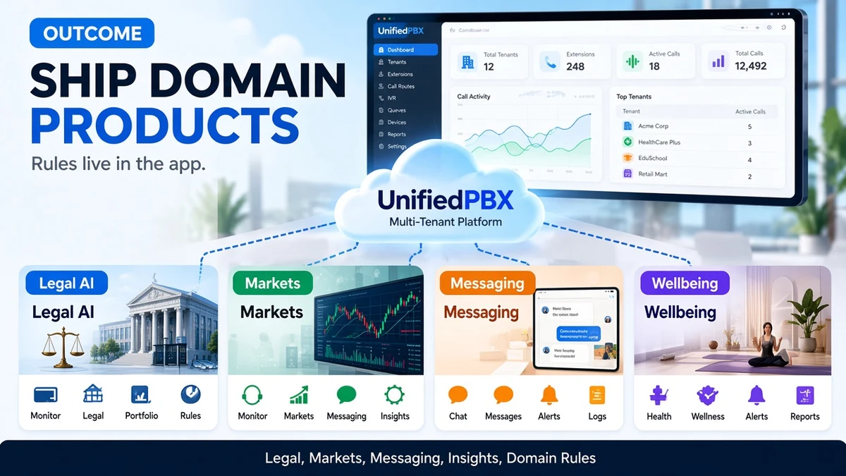 Industry and product solutions: contact center, insurance, membership SaaS, AI voice, IVR and domain software