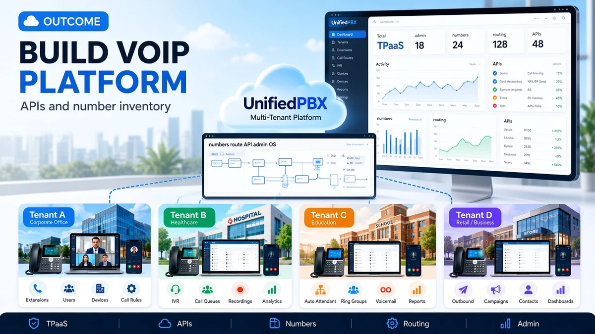 Custom VoIP platform and TPaaS with APIs and routing