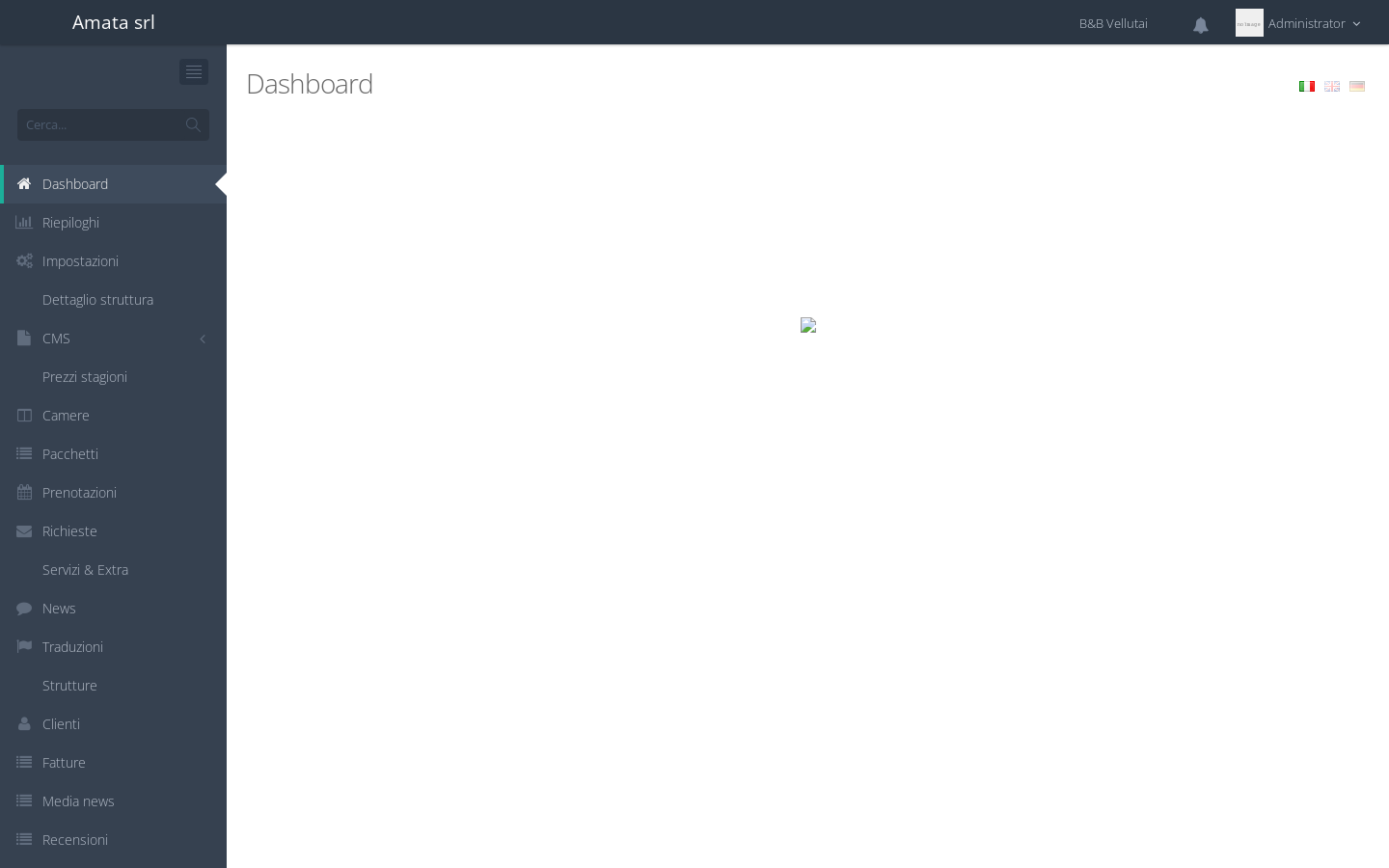 Admin dashboard with operational sidebar
