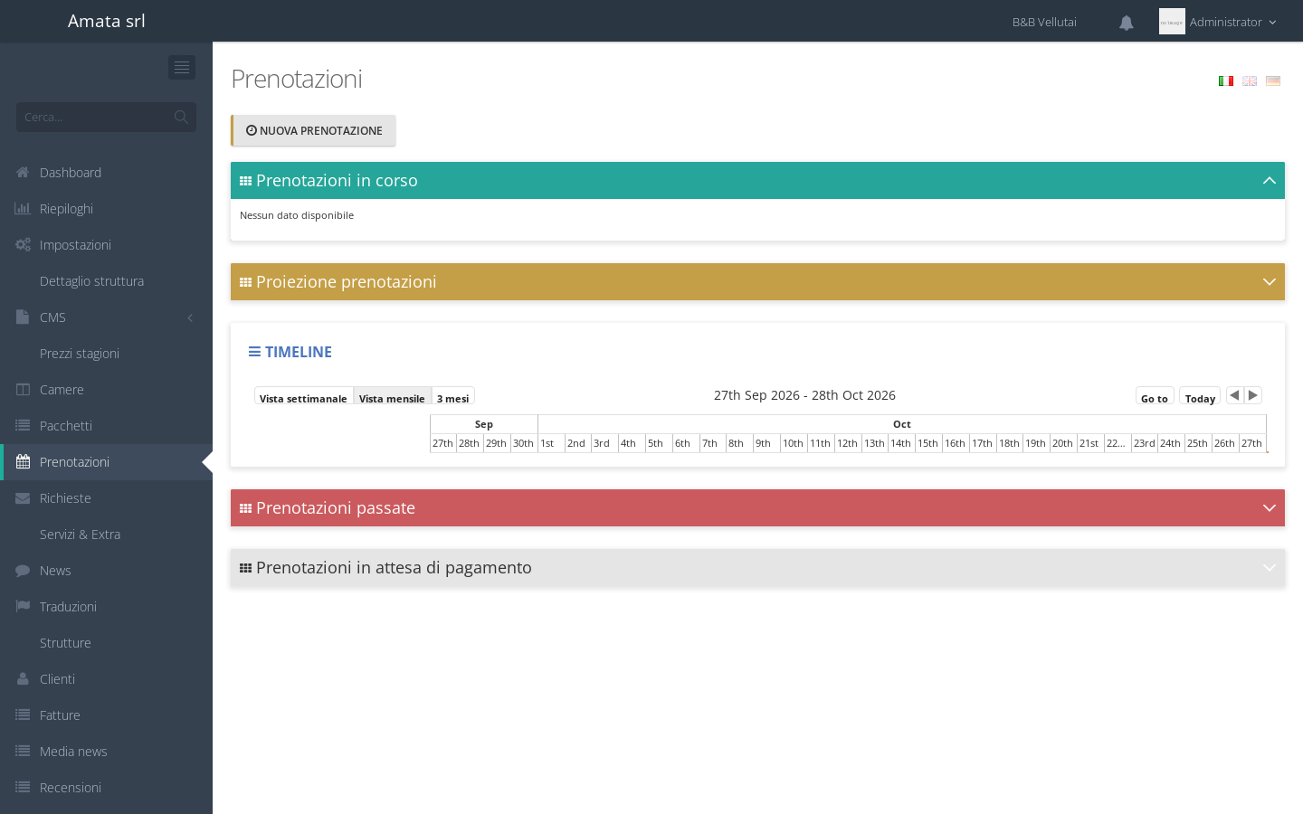 Reservation board with timeline and payment queues