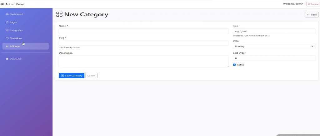 New category form