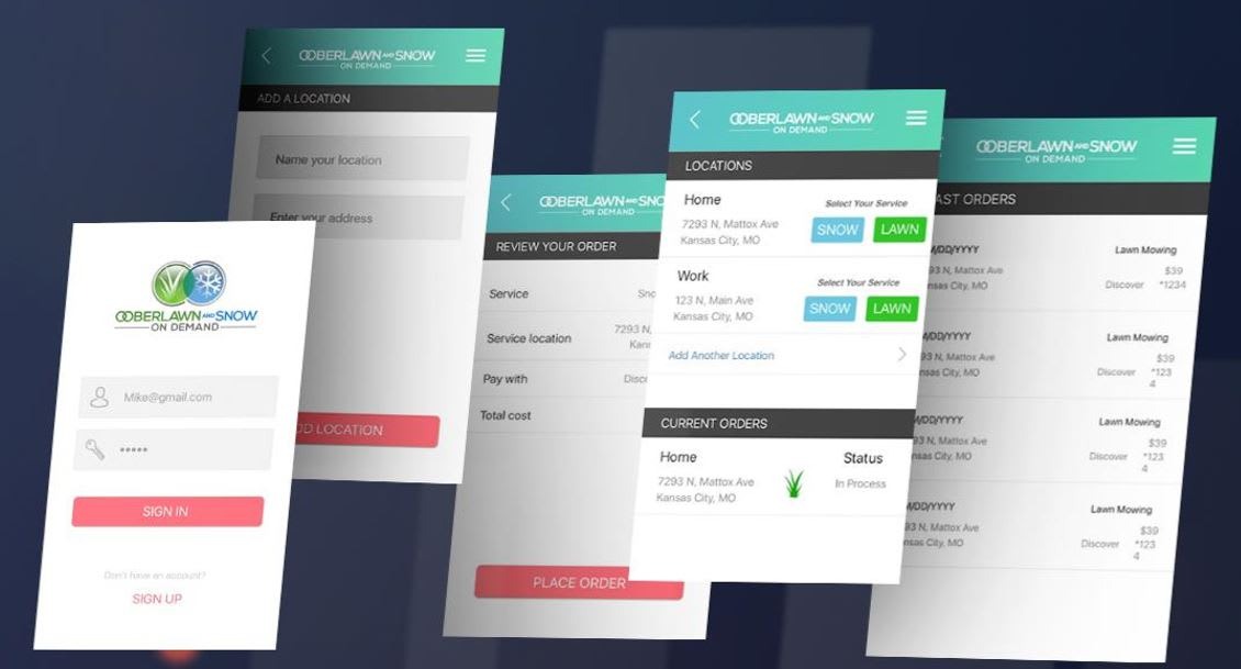Field service Ionic mobile app flow: sign in locations orders history