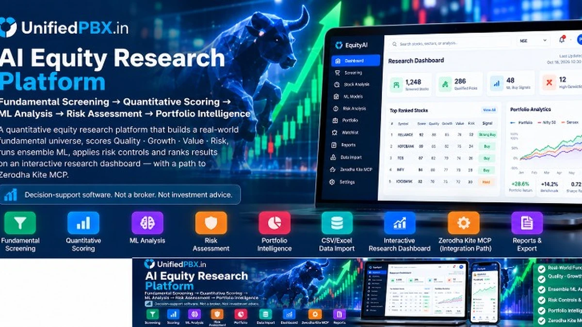 AI equity research terminal — screens, factors and workflow