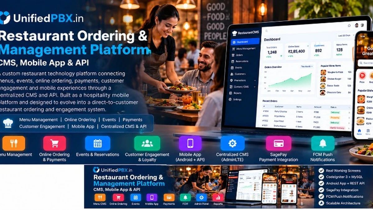 Restaurant ordering platform — CMS, Android app and REST API