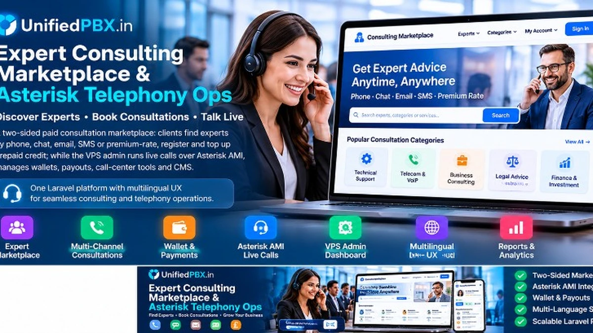 Expert consulting marketplace, Asterisk telephony, wallets and VPS admin