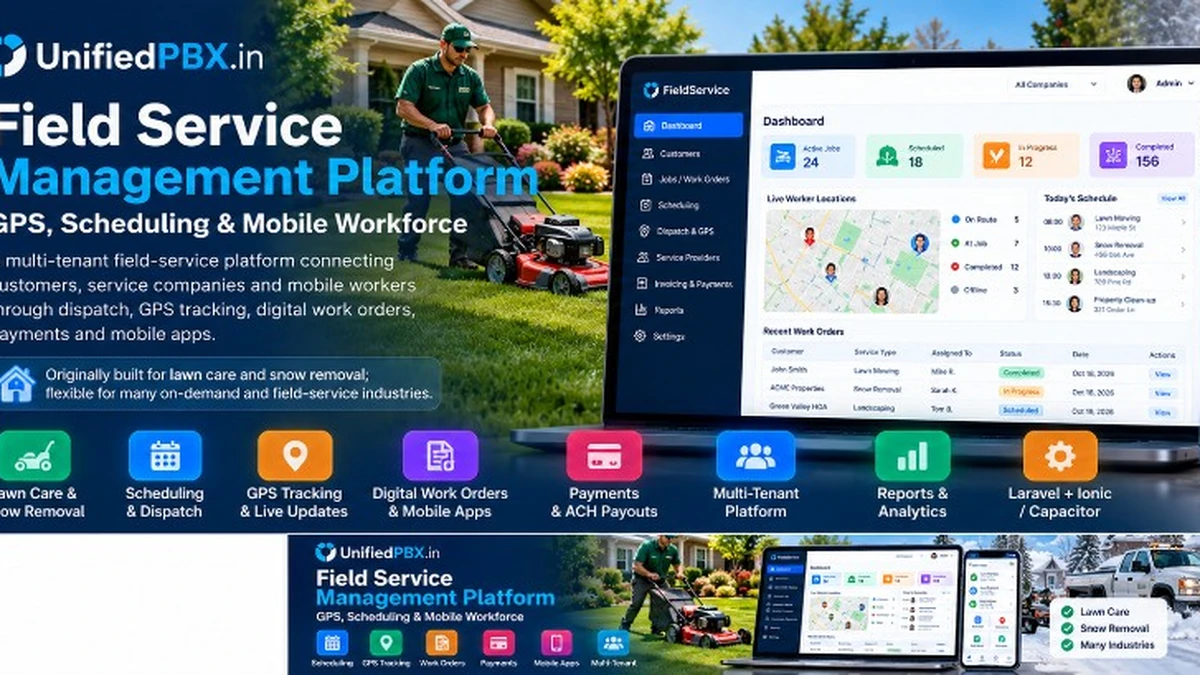 Field Service Management Platform, GPS dispatch and multi-tenant marketplace